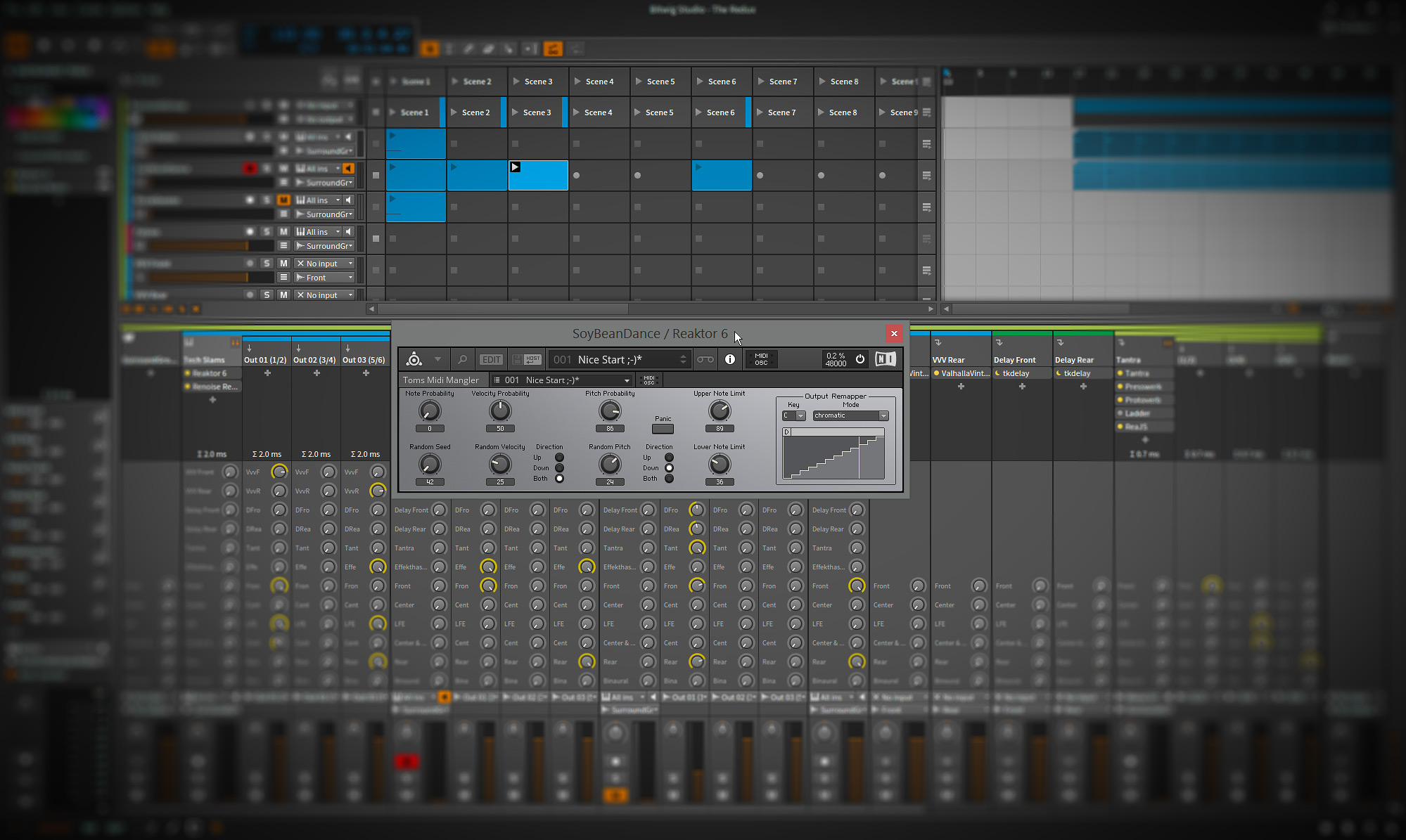 My tool for live-wrangling of Midi data for NI Reaktor 6