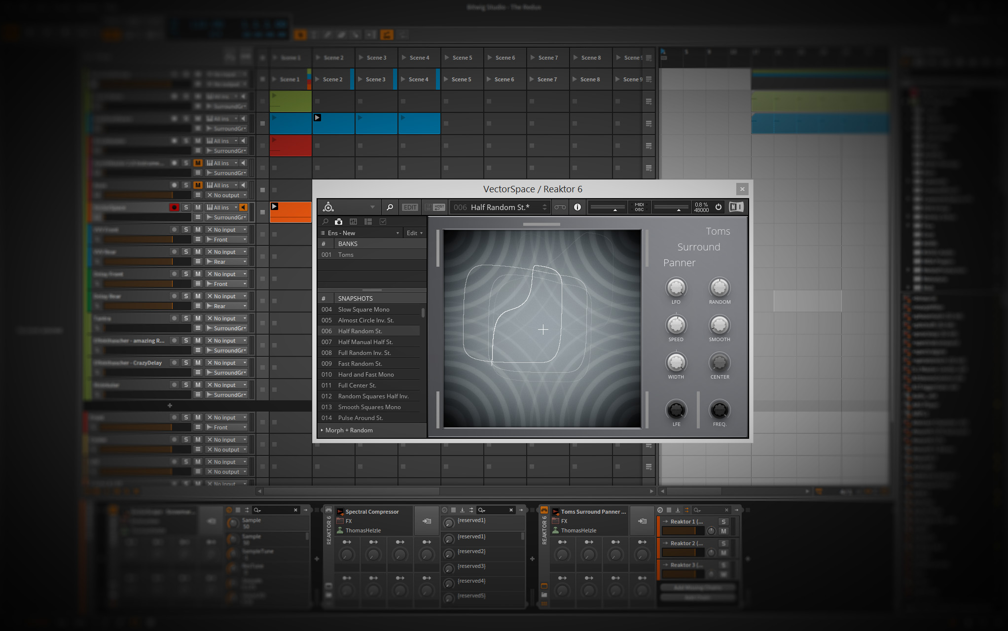 My Tool for NI Reaktor 6 to enable simple surround panning in Bitwig Studio